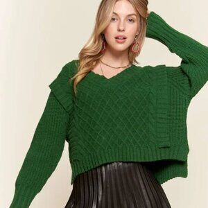 ✨NWT ADORA Ruffle‎ Detail Adorable Sweater